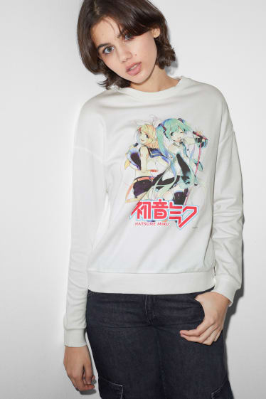 Teens & Twens - CLOCKHOUSE - Sweatshirt - Hatsune Miku - cremeweiss