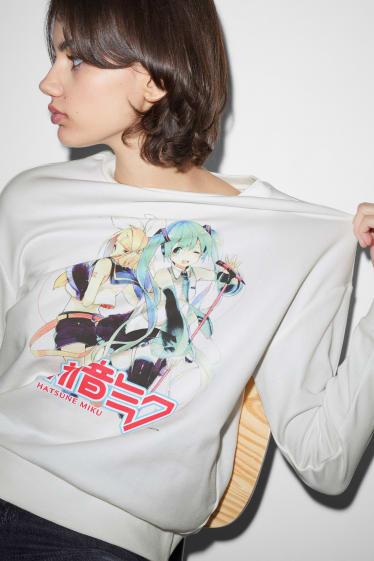 Donna - CLOCKHOUSE - felpa - Hatsune Miku - bianco crema