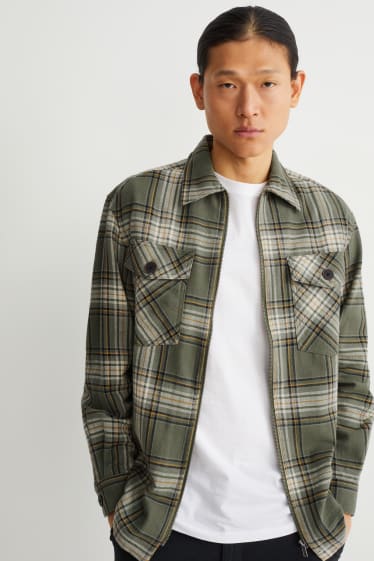 Men - Shirt jacket - check - green