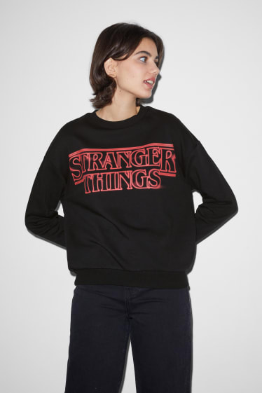 Adolescenți și tineri - CLOCKHOUSE - bluză de molton - Stranger Things - negru