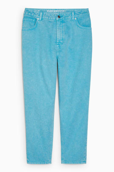 Tieners & jongvolwassenen - CLOCKHOUSE - mom jeans - high waist - turquoise