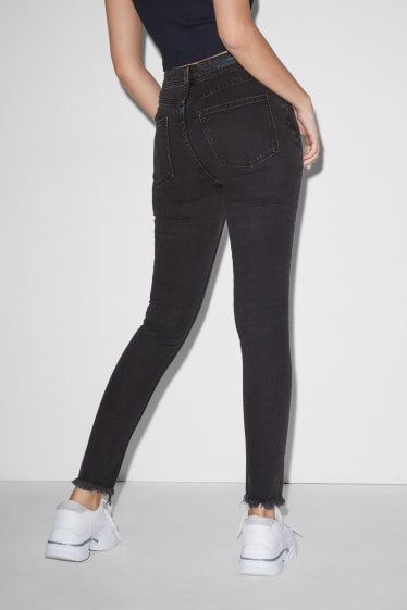 Adolescenți și tineri - CLOCKHOUSE - skinny jeans - talie înaltă - LYCRA® - negru