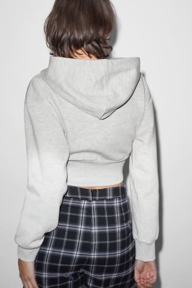 Damen - CLOCKHOUSE - Crop Hoodie - hellgrau-melange