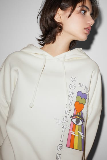 Mujer - CLOCKHOUSE - sudadera con capucha - blanco roto