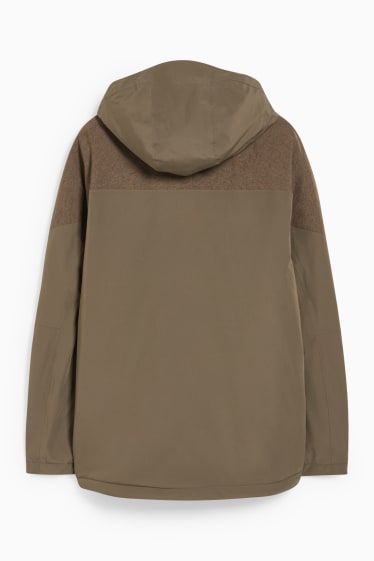 Pánské - Funkční bunda s kapucí - khaki