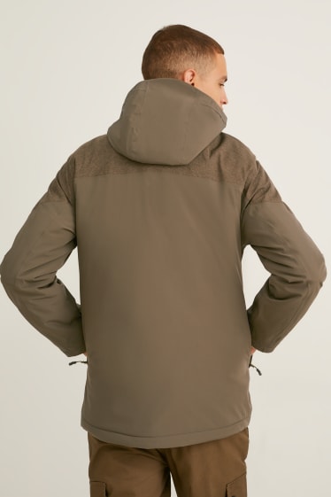 Pánské - Funkční bunda s kapucí - khaki