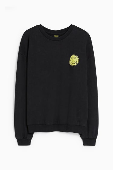 Tieners & jongvolwassenen - CLOCKHOUSE - sweatshirt - Nirvana - zwart