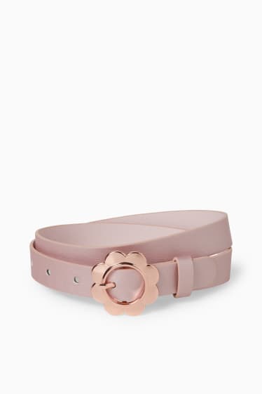 Children Girls - Belt - faux leather - pink