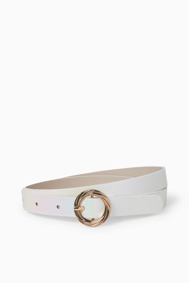 Children Girls - Belt - faux leather - cremewhite