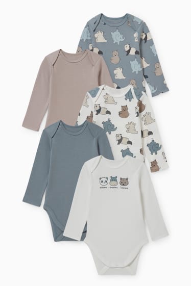 Bébés garçons - Lot de 5 - bodies pour bébé - blanc