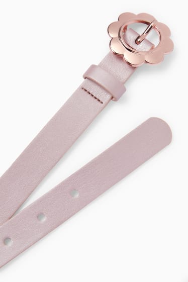 Children - Belt - faux leather - pink