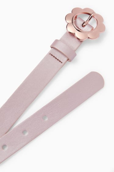 Children Girls - Belt - faux leather - pink