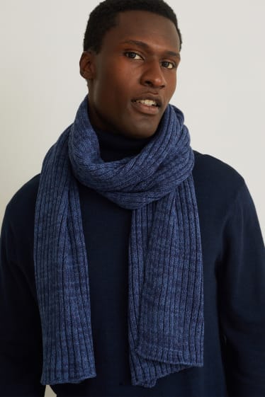 Men - Scarf - dark blue-melange