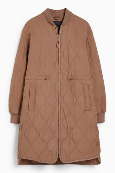 Women - Quilted coat - brown