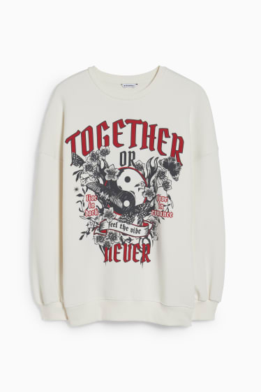 Tieners & jongvolwassenen - CLOCKHOUSE - sweatshirt - crème wit