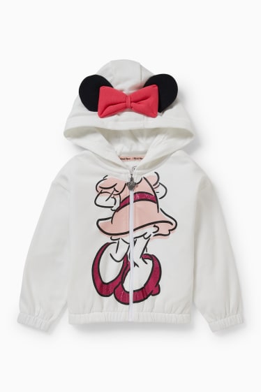 Copii - Minnie Mouse - hanorac cu fermoar cu glugă - alb