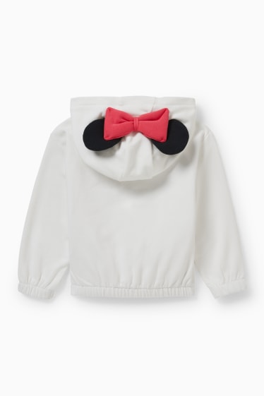 Enfants filles - Minnie Mouse - sweat zippé à capuche - blanc