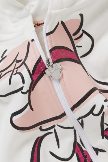 Enfants filles - Minnie Mouse - sweat zippé à capuche - blanc