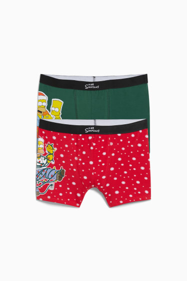 Men - Multipack of 2 - Christmas trunks - The Simpsons - green