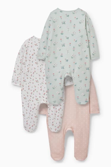 Bébés - Lot de 3 paires - pyjama bébé - vert / rose
