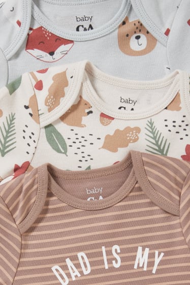 Unisex - Set van 3 - rompertje - bruin
