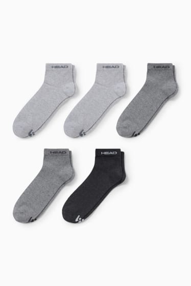 Hommes - HEAD - lot de 5 paires - socquettes - noir / gris