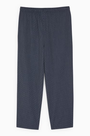 Uomo - Pantaloni pigiama - a righe - blu scuro