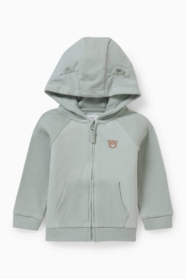 Baby Buben - Baby-Sweatjacke mit Kapuze - mintgrün
