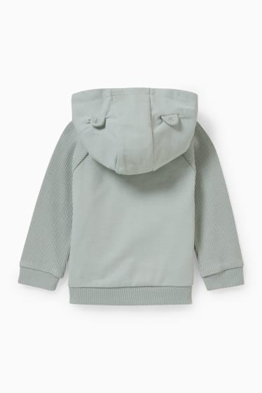 Babys - Baby-Sweatjacke mit Kapuze - mintgrün