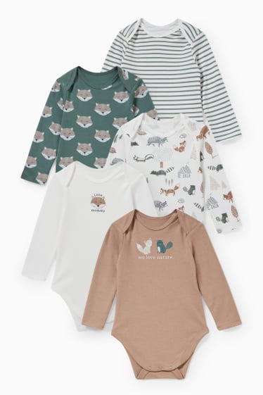 Unisex - Set van 5 - rompertje - groen