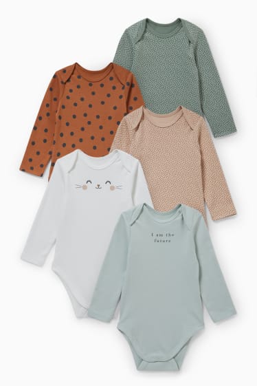 Baby: meisjes - Set van 5 - rompertje - groen