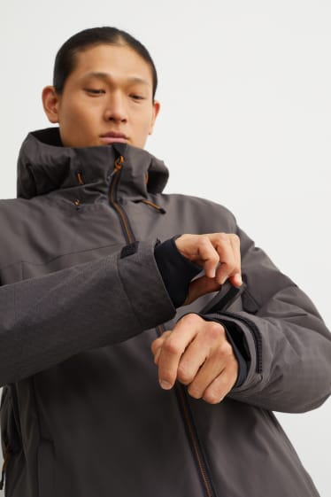 Men - Ski jacket with hood - dark gray