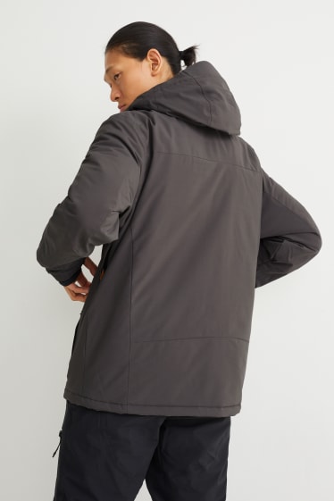 Men - Ski jacket with hood - dark gray