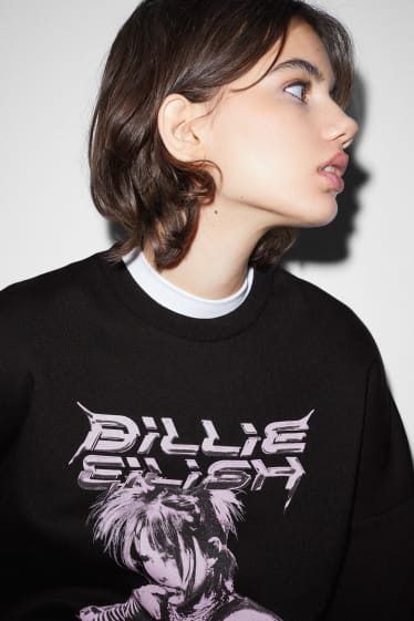 Adolescenți și tineri - CLOCKHOUSE - bluză de molton - Billie Eilish - negru