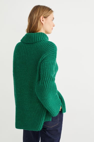Femmes - Pullover à coll roulé - vert