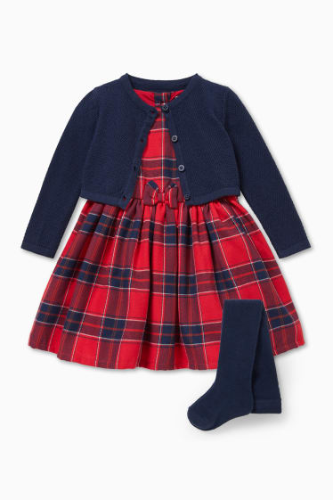 Babys - Baby-outfit - 3-delig - rood / donkerblauw