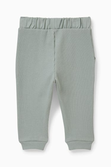 Miminka - Teplákové kalhoty pro miminka - mátově zelená