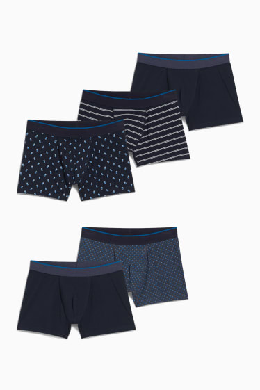 Heren - Set van 5 - trunks - donkerblauw