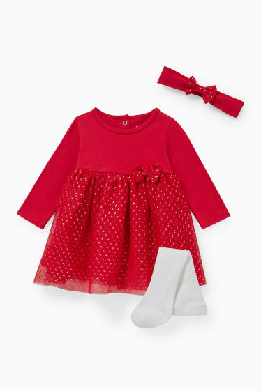 Babys - Baby-Outfit - 3 teilig - rot