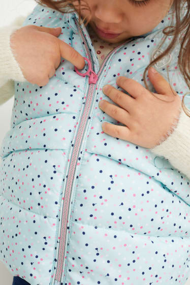 Dětské - Prošívaná vesta - puntíkovaná     - světle modrá