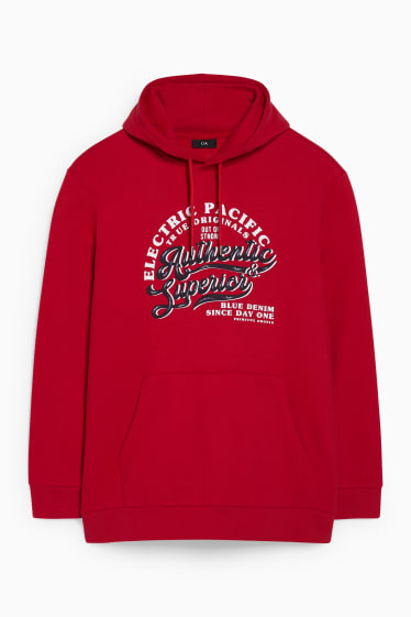 Heren - Hoodie - donkerrood