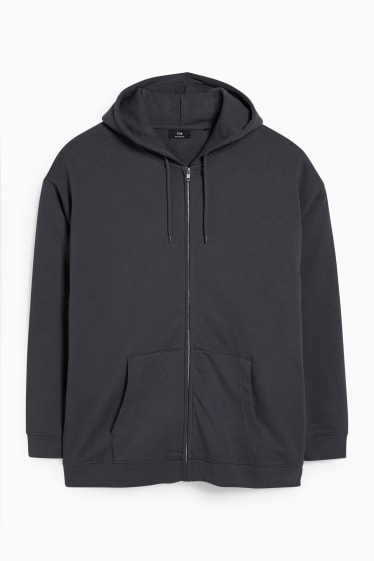 Hombre - Sudadera con cremallera y capucha - gris oscuro