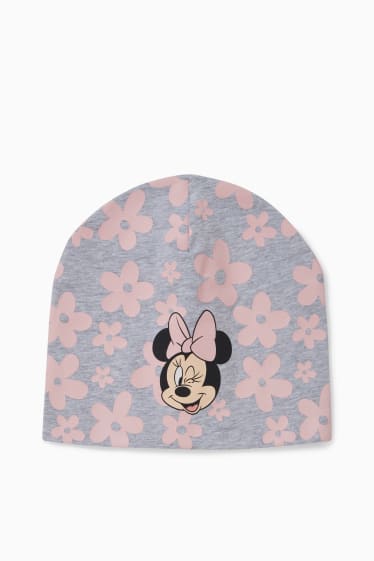 Kinderen: meisjes - Minnie Mouse - muts - gebloemd - licht grijs-mix