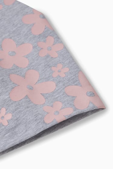 Enfants - Minnie Mouse - bonnet - motifs à fleurs - gris clair chiné