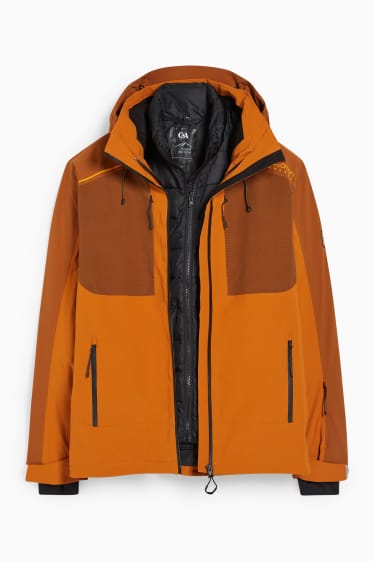Heren - Ski-jas met capuchon - oranje