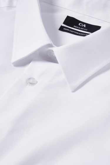 Heren - Overhemd - regular fit - kent - gemakkelijk te strijken - wit