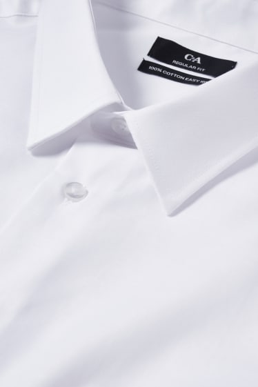 Hommes - Chemise - regular fit - col kent - facile à repasser - blanc