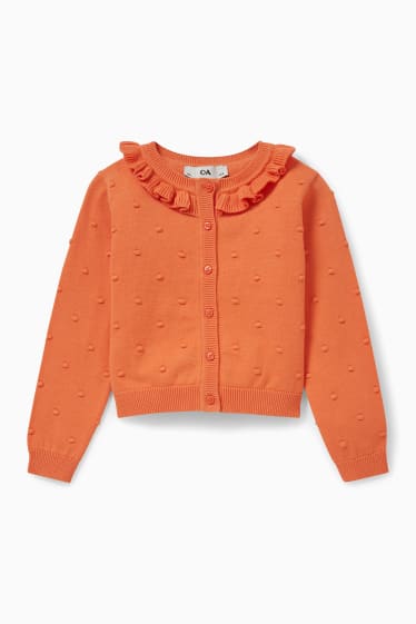 Enfants filles - Gilet en maille - orange