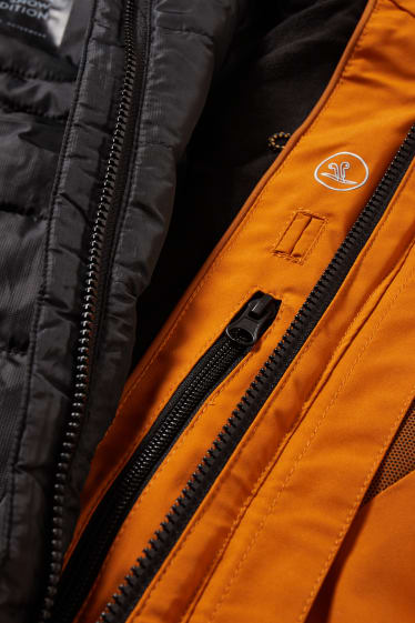 Men - Ski jacket with hood - orange