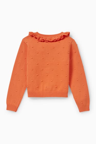 Enfants filles - Gilet en maille - orange